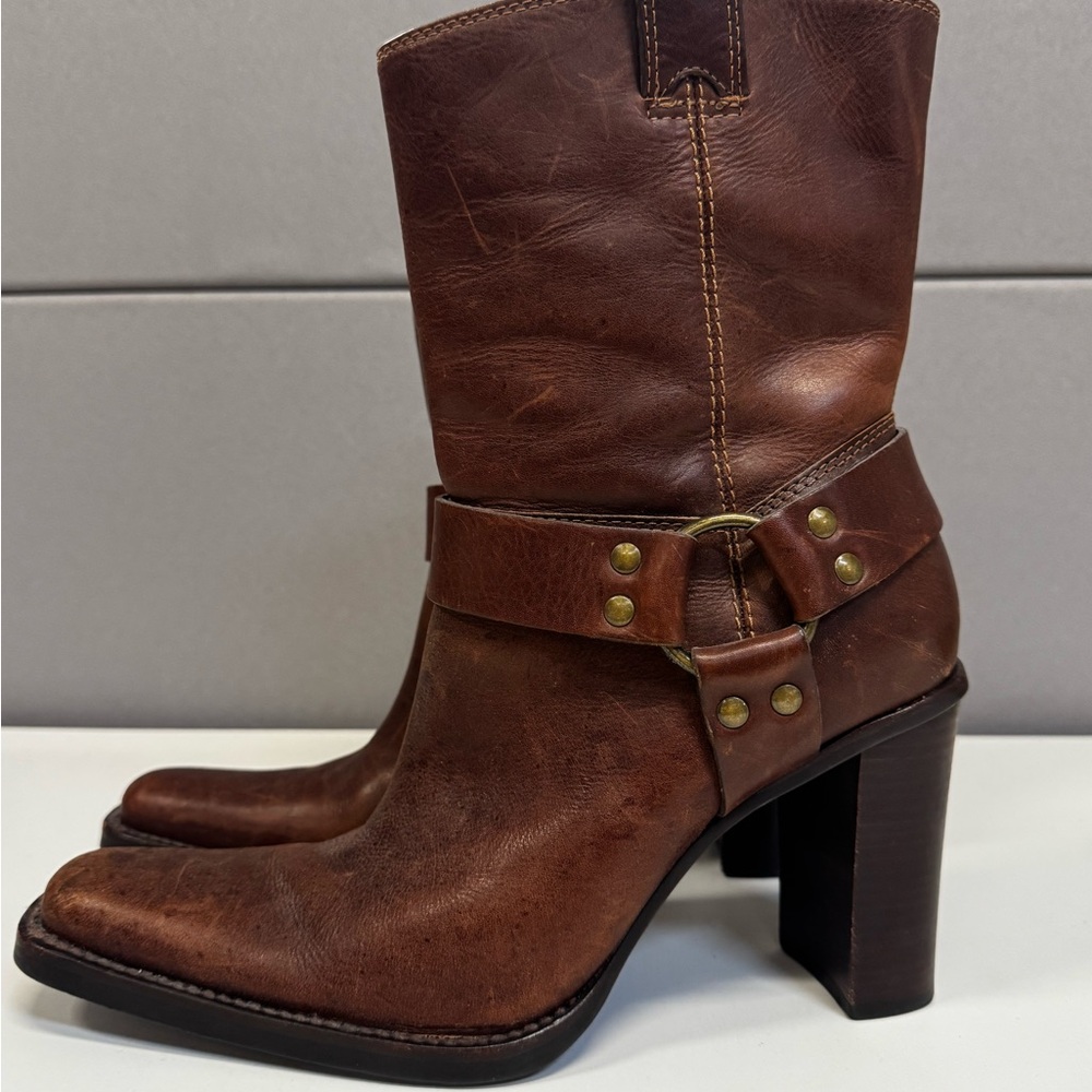 Vintage Steve Madden Harness Heeled Boots